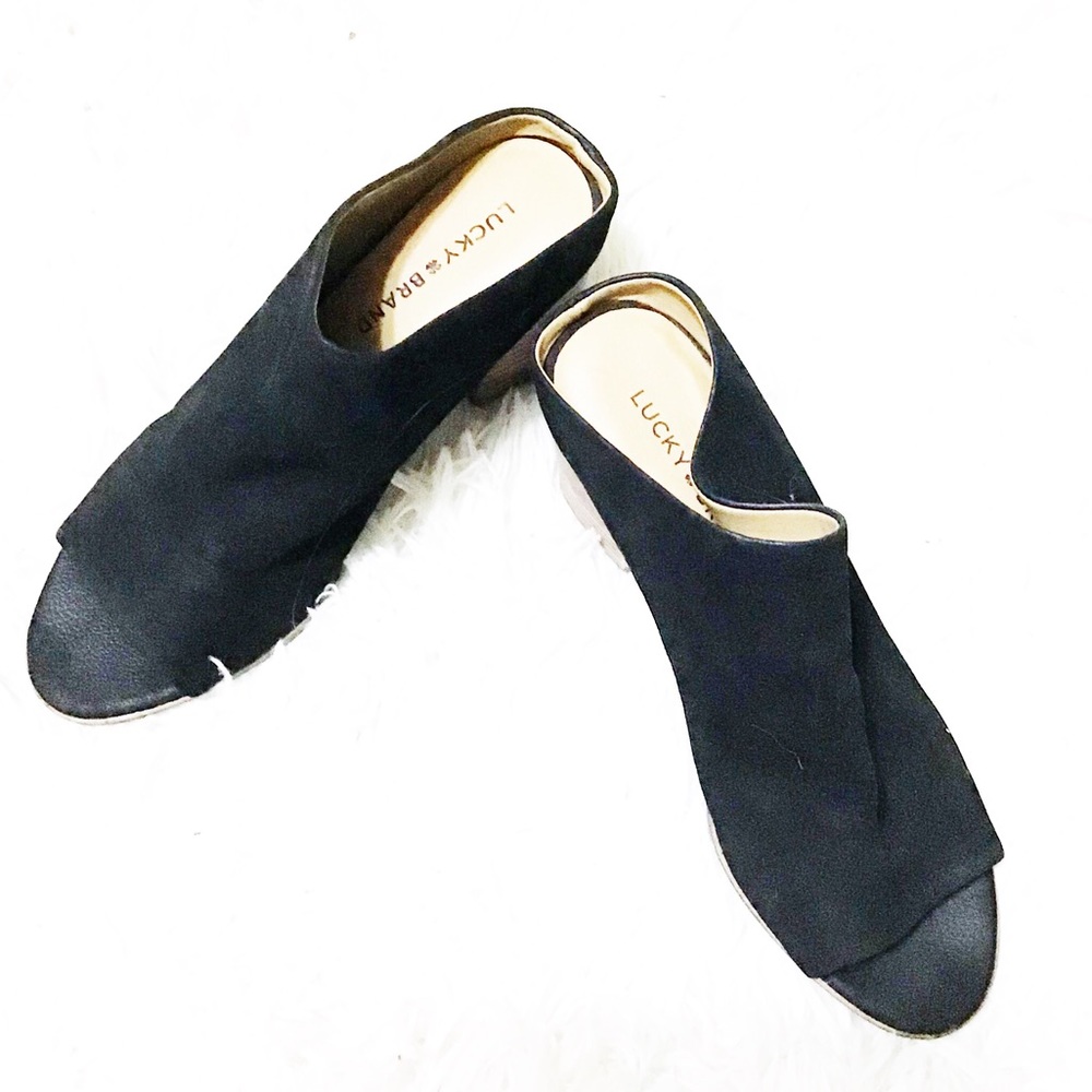 Lucky Brand Open Toe Slide On Heels